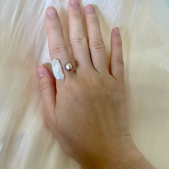 AAAA double pearl ring top quality keshi - Picture 10 of 17